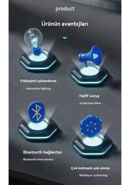 Çocuk Boks Hedef Oyuncakları Bluetooth Müzik Yetişkin Boks Duvar Hedefi Akıllı Spor Boks Eğitmeni (Yurt Dışından) fiyatları