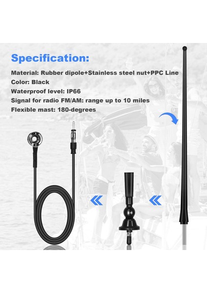Tekne Antenleri Su Geçirmez Deniz Radyo Anten Aracı Esnek Kauçuk Direk Fm Am Anten Atv Rzr Spa Yat (Yurt Dışından) indirimleri