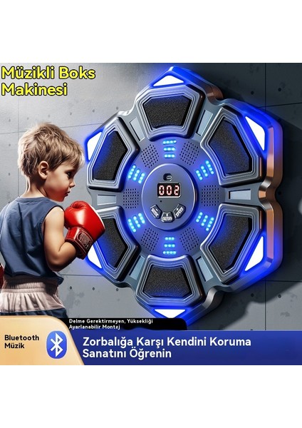 Çocuk Boks Hedef Oyuncakları Bluetooth Müzik Yetişkin Boks Duvar Hedefi Akıllı Spor Boks Eğitmeni (Yurt Dışından) indirimleri