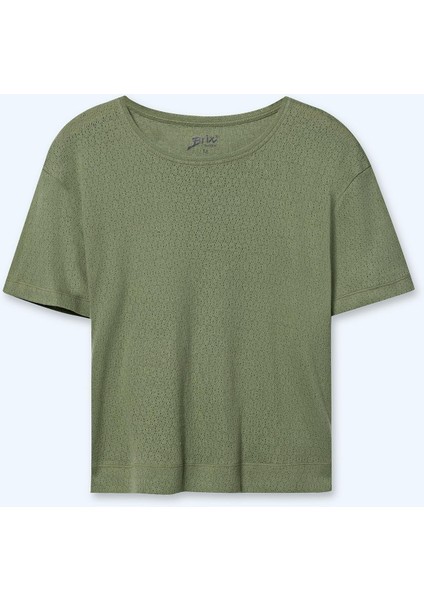 Kadın Pamuklu Pijama Takımı Yeşil Renk