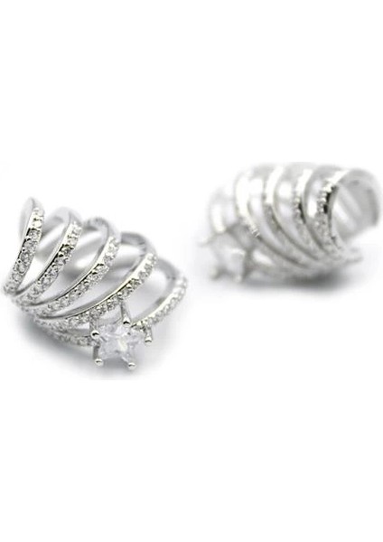 2'li Kıkırdak Küpe - Gümüş