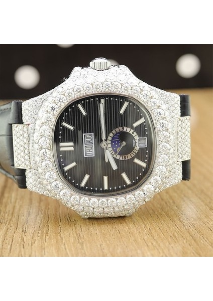 Lüks Mekanik Saatler Vvs Mozanit Izle Üst Marka Lüks Elmas Saatler Mekanik Erkekler Kadınlar Için Yüksek li Elmas Buzlu Out Izle (Yurt Dışından)