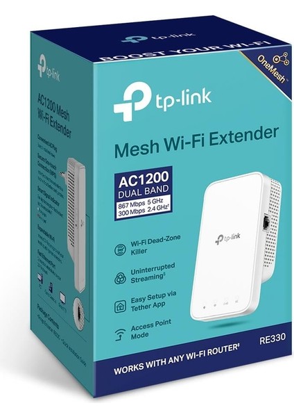 Tp-Lınk RE330 AC1200 Dual Band Prız Tıpı Mesh Wı-Fı Extender