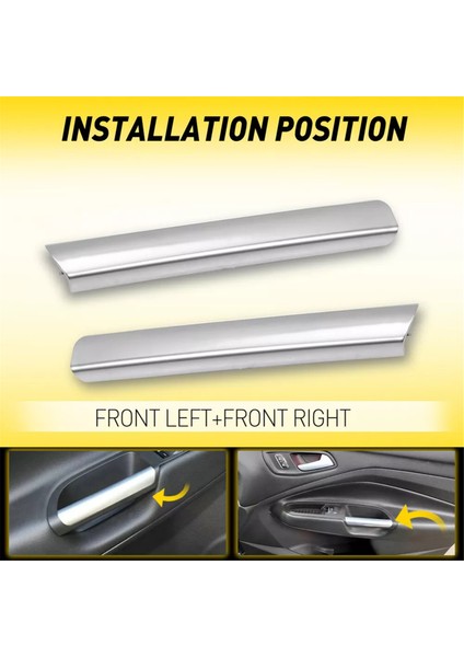 1paır Ön Iç Kapı Tutam Kapağı Kapak Ford Kaçış Için Chroem Kalıplama 2013-2019 CJ5Z-7822620-BA CJ5Z-7822621-BA (Yurt Dışından) indirimleri