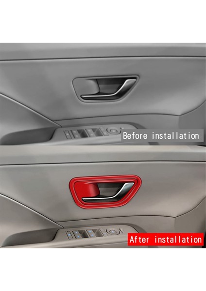 Araba Iç Kapı Kolu Kase Kapağı Hyundai Kona 2024+ Araba Iç Aksesuarları Için Kırmızı (Yurt Dışından) indirimleri