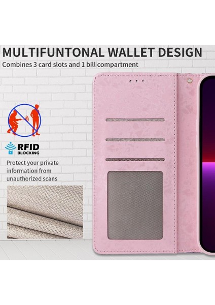 Xiaomi Redmi Note 14 5g Çiçek Deri Manyetik Kapaklı Koruyucu Telefon Kılıfı Kart Yuvalı Tutucu Bilek Kayışı (Yurt Dışından) fiyatları