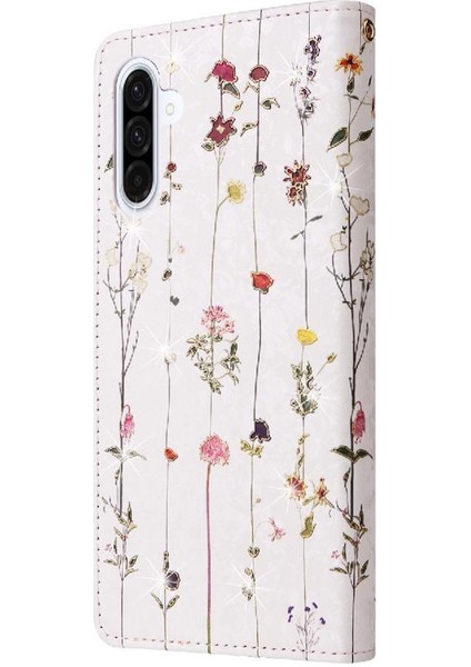 Samsung Galaxy A17 4g/5g Çiçek Deri Manyetik Kapaklı Koruyucu Telefon Kılıfı Kart Yuvalı Tutucu Bilek Kayışı (Yurt Dışından) indirimleri