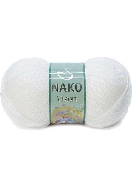 5 Adet Vizon Premium Akrilik El Örgü Ipi Yünü Renk NO:208 Beyaz fırsatları