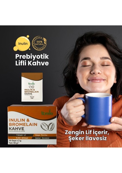 Inülin- Bromelain Kahve Detox 30 Adet 3 gr Kutu Saşe 90 G fırsatları