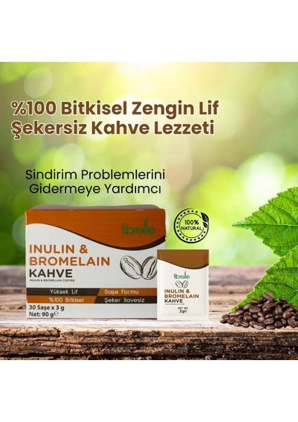 Inülin- Bromelain Kahve Detox 30 Adet 3 gr Kutu Saşe 90 G indirimleri