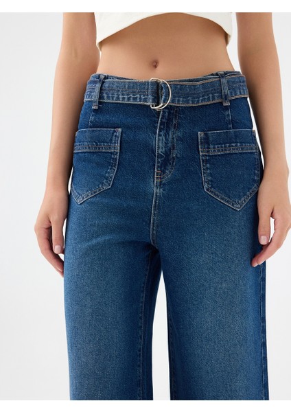 Crop Wide Leg Regular Fit Kadın Pantolon