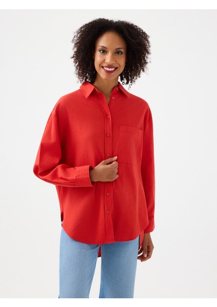 Oversize Kadın Gömlek U.kol