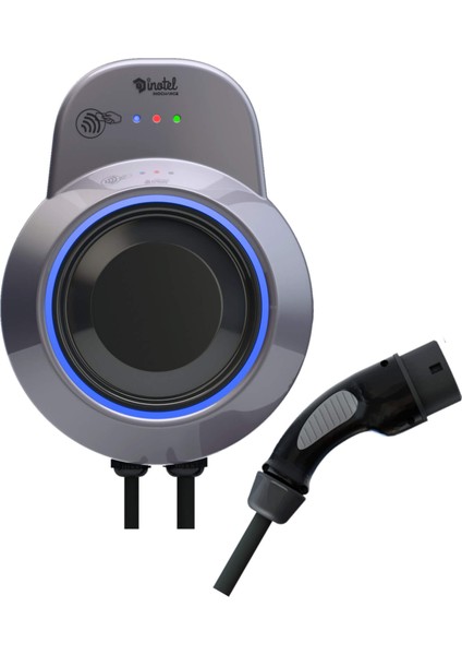 Inotel Inocharge Elektrikli Araç Şarj Cihazı 7 - 11 - 22 Kw (Ac Şarj) Kablolu Model Gri Renk