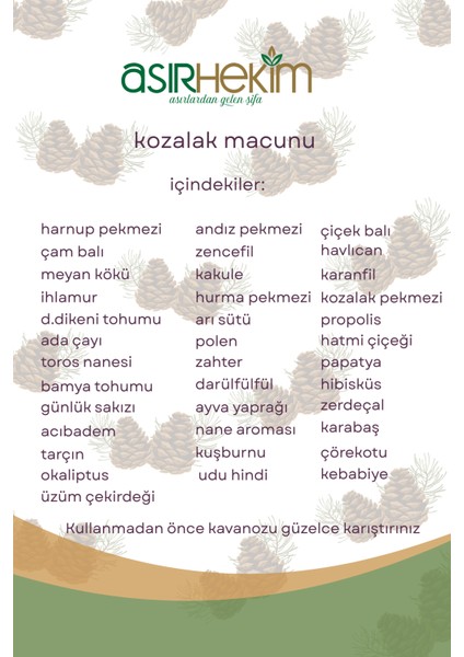 Doğal Ballı Zencefilli Kozalak Macunu 230 gr modelleri