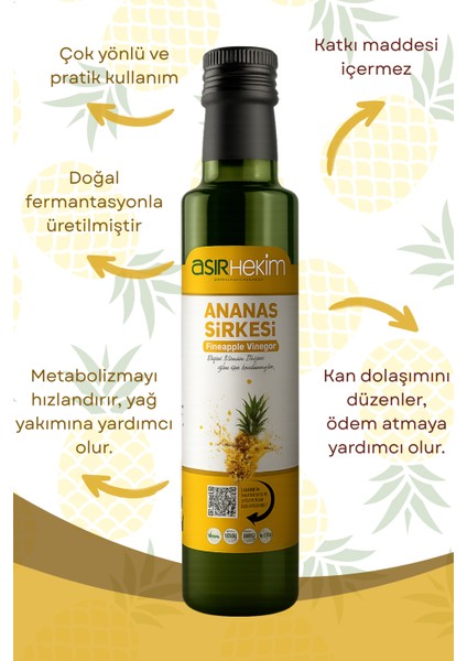 Ananas Sirkesi Doğal Fermantasyon Natural 500 ml fiyatları