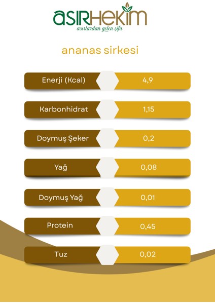 Ananas Sirkesi Doğal Fermantasyon Natural 500 ml modelleri