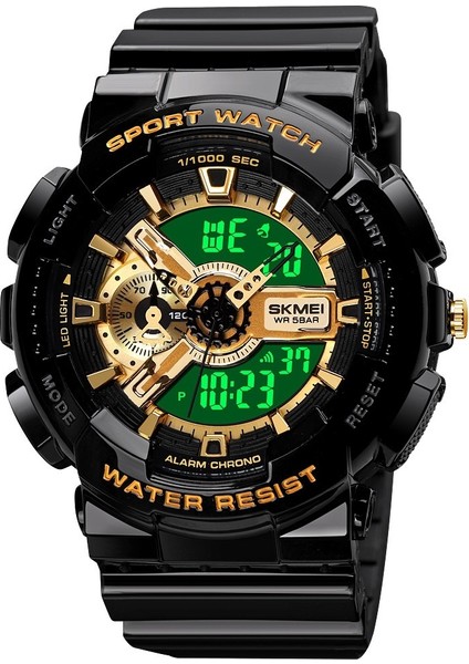 Shikemei Sınır Ötesi Erkek Saati Çok Işlevli Işıklı Su Geçirmez Öğrenci Saati Çift Hareketli Evrensel Saat (Yurt Dışından)