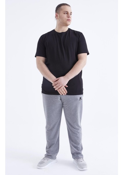 Siyah Basic Kısa Kol O Yaka Büyük Beden Erkek T-Shirt - 88072