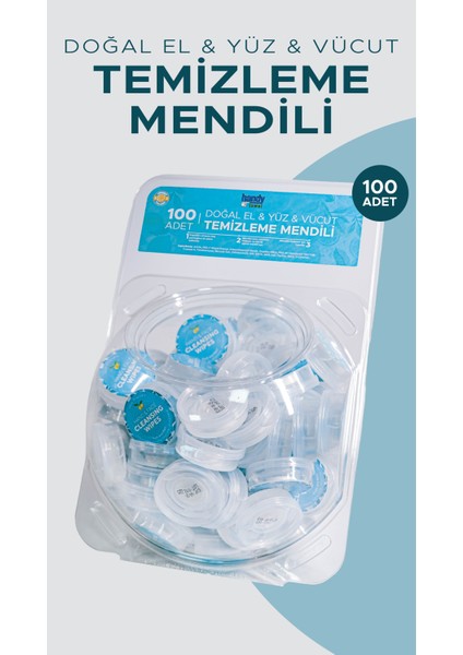 100'LÜ Limonlu Doğal Basmalı Mendil - Tek Kullanımlık Mutfak-Ev-Ofis, Doğal Formül