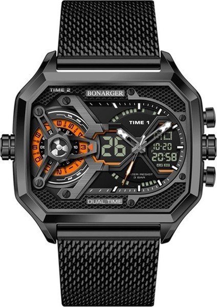 Büyük Kadranlı Erkek Saati Çok Işlevli Spor Erkek Stili Işıklı Su Geçirmez Kişilik Yeni Erkek Saati (Yurt Dışından)