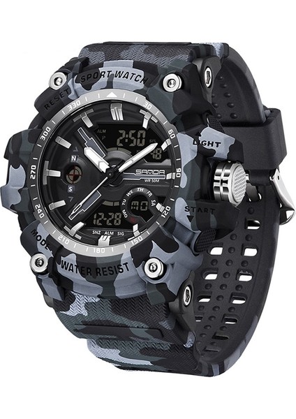 Gençlik Moda Trendi Siyah Teknoloji Saat Çok Işlevli Su Geçirmez Darbeye Dayanıklı Erkek Saati (Yurt Dışından)