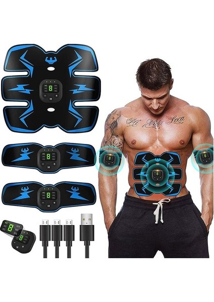 USB Şarj Edilebilir Karın Kası Stimülatörü Karın Kası Ems Stimülasyon Masaj Aleti Ev Spor Salonu Fitness Ekipmanları (Yurt Dışından)