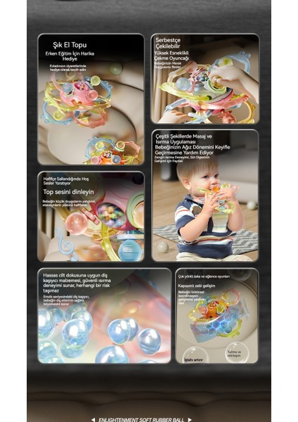 Bebek 0-3 Yaş El Kavrama Topu Erken Eğitim Kavrama Çiğnenebilir Oyuncak (Yurt Dışından) modelleri