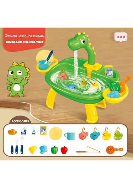 Çocuk Diaoyu Platformu Otomatik Sirkülasyon Su Çıkışı Oyuncakları 19 Parçalı (Yurt Dışından)