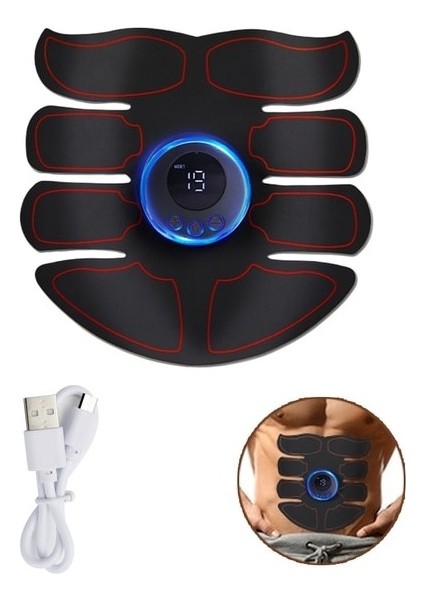 C Elektrikli Kas Stimülatörü Ems Karın Fitness Çıkartmalar Şarj Edilebilir Vücut Ince Masaj Kablosuz LCD Ekran Kalça Eğitmen (Yurt Dışından)