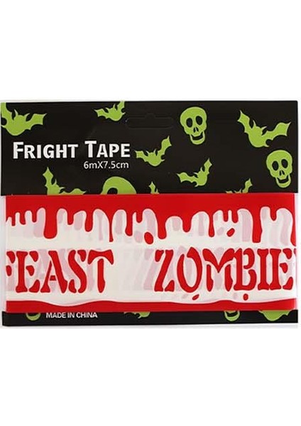 Cadılar Bayramı Uyarı Bantları Halloween Korku Bandı Parti Dekoru Beyaz 6 mt