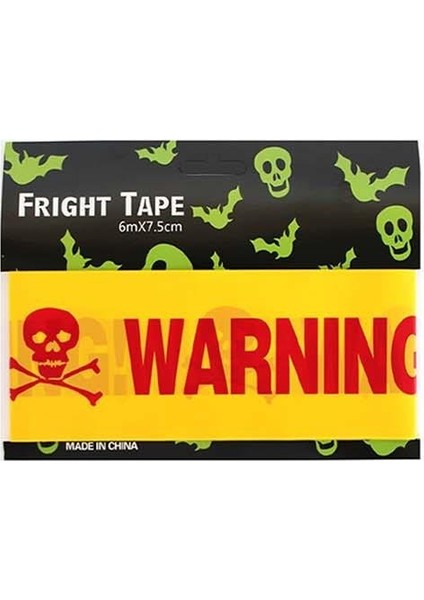 Cadılar Bayramı Uyarı Bantları Halloween Korku Bandı Parti Dekoru Kırmızı 6 mt