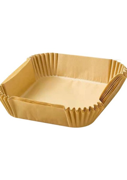 50 Adet Hava Fritöz Parşömen Kağıt Gömlekleri Yapışmaz Tek Kullanımlık Gömlekler, Pişirme Için Delikli Kare Parşömen Kağıdı (Yurt Dışından)