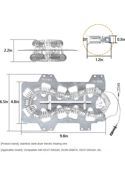 2 Adet DC47-00019A Kurutma Makinesi Isıtma Elemanları Samsung DV45H7000EW/A2 DV40J3000EW/A2 DV42H5000EW/A3 DVE50M7450W Için Yedek (Yurt Dışından) fiyatları