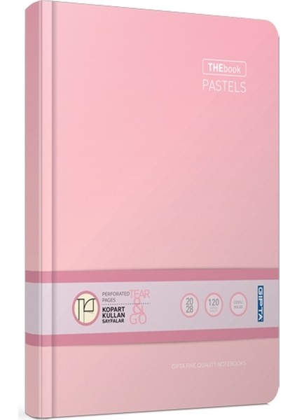 Thebook Pastels Iplik Dikişli Sert Kapak Defter 20 x 28 cm 160 Yaprak Çizgili