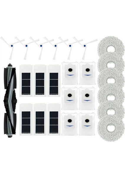 Ecovacs Deebot X2 / X2 Omni / X2 Pro / DEX86 Yedek Parça Aksesuarları Için Yan Fırçalı Paspas Hepa Filtreli Toz Torbası (Yurt Dışından)