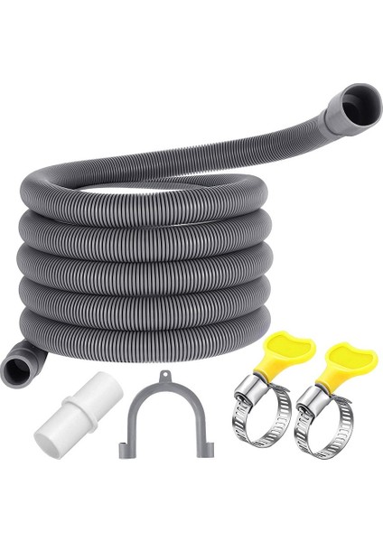Çamaşır Makinesi Tahliye Hortumu 10 Ft Esnek Bulaşık Makinesi Tahliye Hortumu Uzatma Kitleri Oluklu Yıkama Tahliye Hortumu (Yurt Dışından)