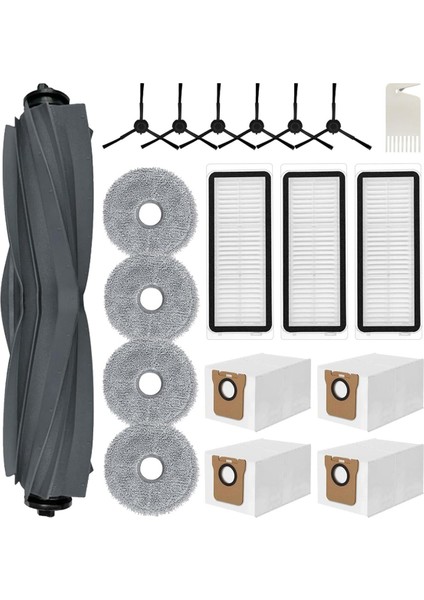 Dreame L20 Ultra Robot Süpürge Için Aksesuar Seti Yedek Parçalar Ana Yan Fırça Hepa Filtreler Paspas Bezi Toz Torbaları (Yurt Dışından)