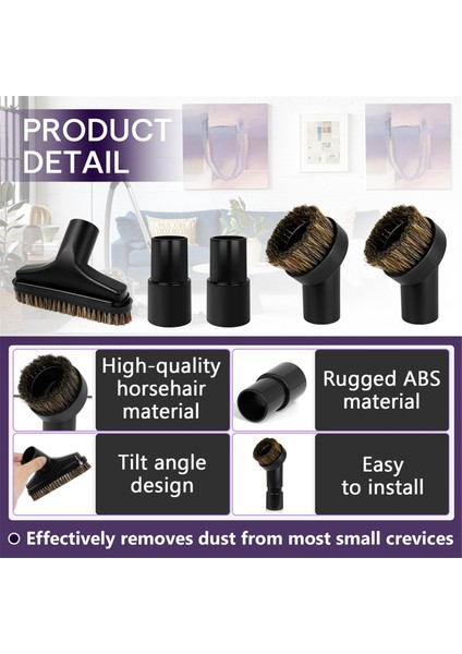 At Kılı Fırça Vakum Eklenti Seti - Yuvarlak Vakum Eklentileri - Zemin Fırça Eklentisi - 1 1/4 Inç Adaptör Dahil (Yurt Dışından) indirimleri