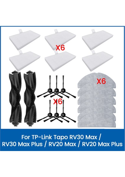 Tp-Link Tapo RV30 MAX/RV30 Max PLUS/RV20 MAX/RV20 Max Plus Yedek Parça Fırça Hepa Filtre Paspas Bezi (Yurt Dışından)