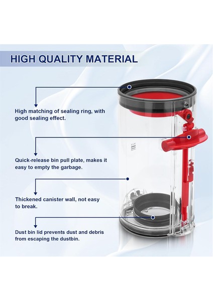 Dyson V10 SV12 Elektrikli Süpürge Toz Haznesi Yedek Parçaları Büyük Hazne Parça No. 969509-01 (Yurt Dışından) fırsatları