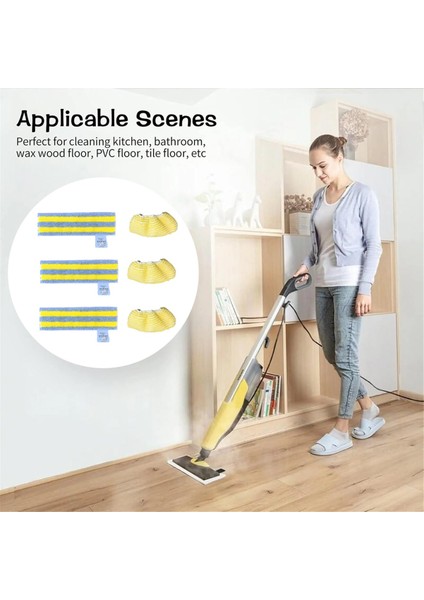 Karcher Sc1 Sc2 Sc3 Sc4 Sc5 Buharlı Temizleyici Parçaları Zemin Nozul Pedleri Için 6 Adet Mikrofiber Buharlı Paspas Bezi (Yurt Dışından) indirimleri