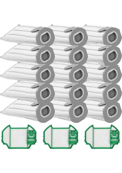 Vorwerks Kobold Vk7 Için 15'li Elektrikli Süpürge Torbası Paketi, Vorwerk Kobold Vk7 Fp7 Için, 3 Hepa Filtreli (Yurt Dışından)
