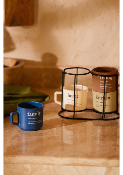 Cozy Metal Stantlı 4'lü Kupa Seti 180 cc