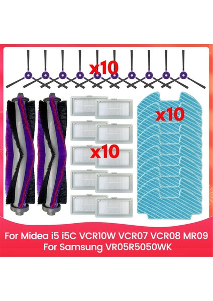 Midea I5 I5C VCR10W VCR07 VCR08 MR09 Için Samsung VR05R5050WK Yedek Parçalar Ana Yan Fırça Hepa Filtre Paspas Bezi (Yurt Dışından)