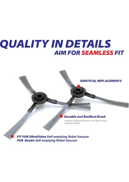 Bobsweep PET24-7-913/PET24-7-213 Ultravision Robot Süpürge Için Dustin Otomatik Boşaltma Filtresi Için 12 Adet Yan Fırça Paspas Filtresi (Yurt Dışından) fırsatları