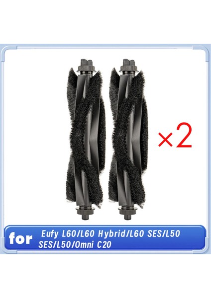 Eufy L60/L60 HIBRIT/L60 SES/L50 SES/L50/OMNI C20 Robot Süpürge Için Dayanıklı 2 Adet Rulo Fırça Kendiliğinden Boşalan Robot Süpürge (Yurt Dışından)