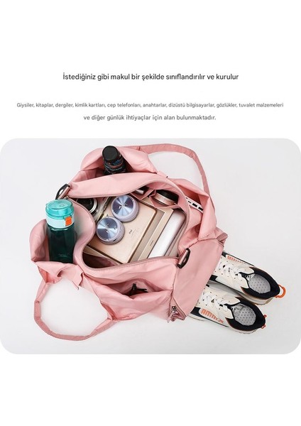 Kadın Seyahat Çantası, Büyük Kapasiteli Spor Çantası, Bağımsız Ayakkabı Bölmesi, Yeni Stil Basit Yoga Çantası (Yurt Dışından) fiyatları