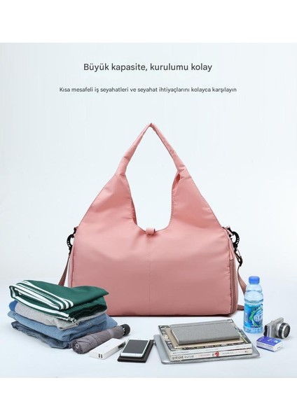 Kadın Seyahat Çantası, Büyük Kapasiteli Spor Çantası, Bağımsız Ayakkabı Bölmesi, Yeni Stil Basit Yoga Çantası (Yurt Dışından) modelleri