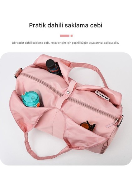 Kadın Seyahat Çantası, Büyük Kapasiteli Spor Çantası, Bağımsız Ayakkabı Bölmesi, Yeni Stil Basit Yoga Çantası (Yurt Dışından) fırsatları
