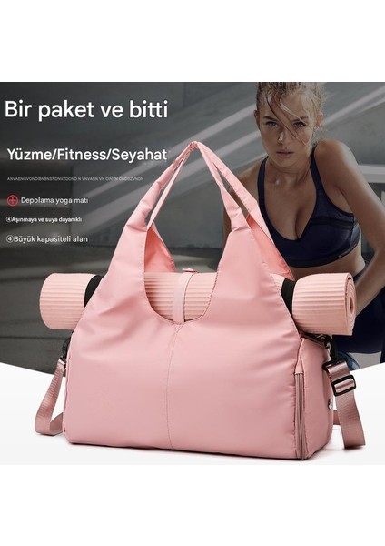 Kadın Seyahat Çantası, Büyük Kapasiteli Spor Çantası, Bağımsız Ayakkabı Bölmesi, Yeni Stil Basit Yoga Çantası (Yurt Dışından) indirimleri